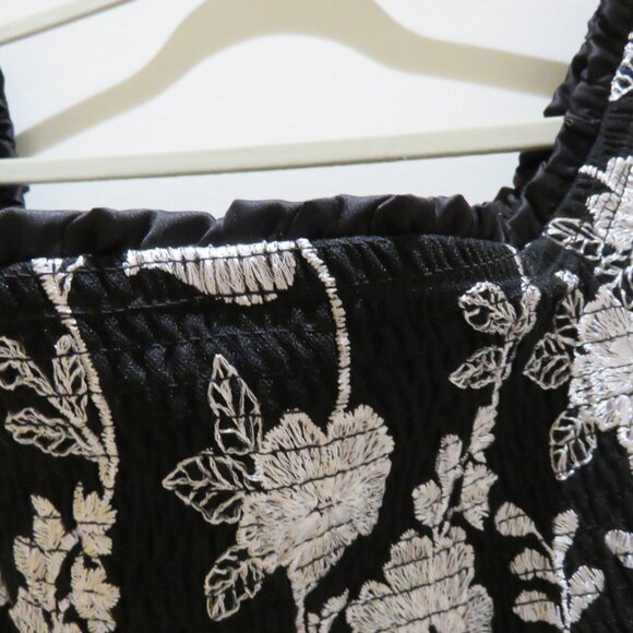 TORRID Mini Lace Smocked Off Shoulder Dress in Black White Evening Whimsigoth - Picture 7 of 15